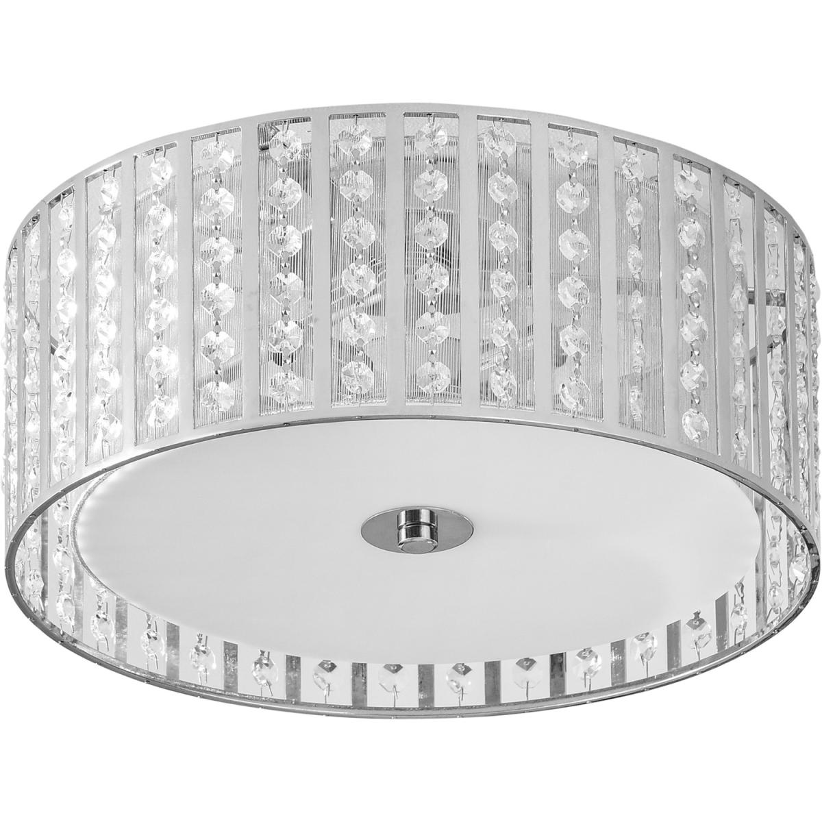 Crystal Chandelier Round Ceiling Light for Living Room Bedroom Hallway - Silver – image 7