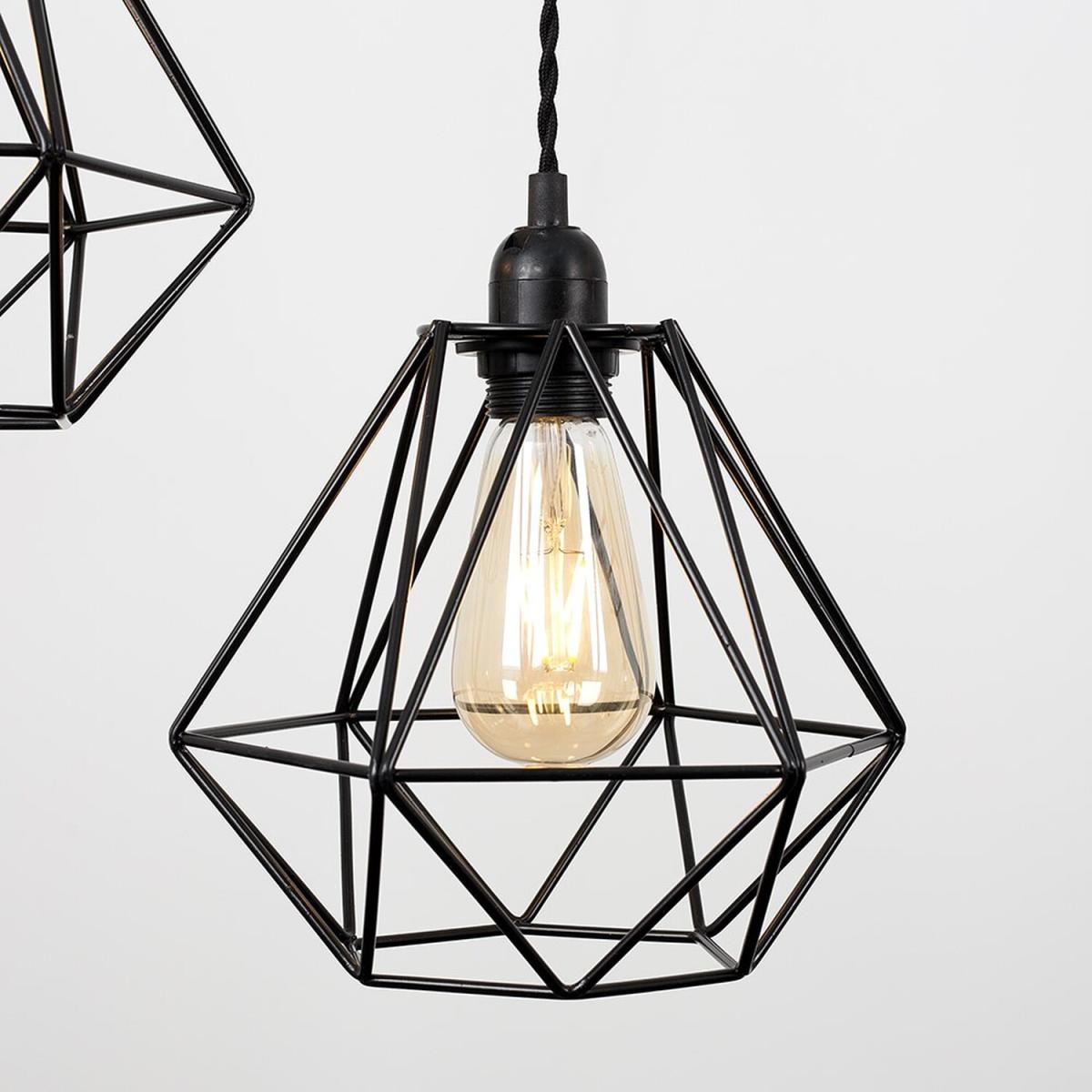 Luiggi Black Ceiling Light Low Hanging Pendant Black Shade - Black – image 2