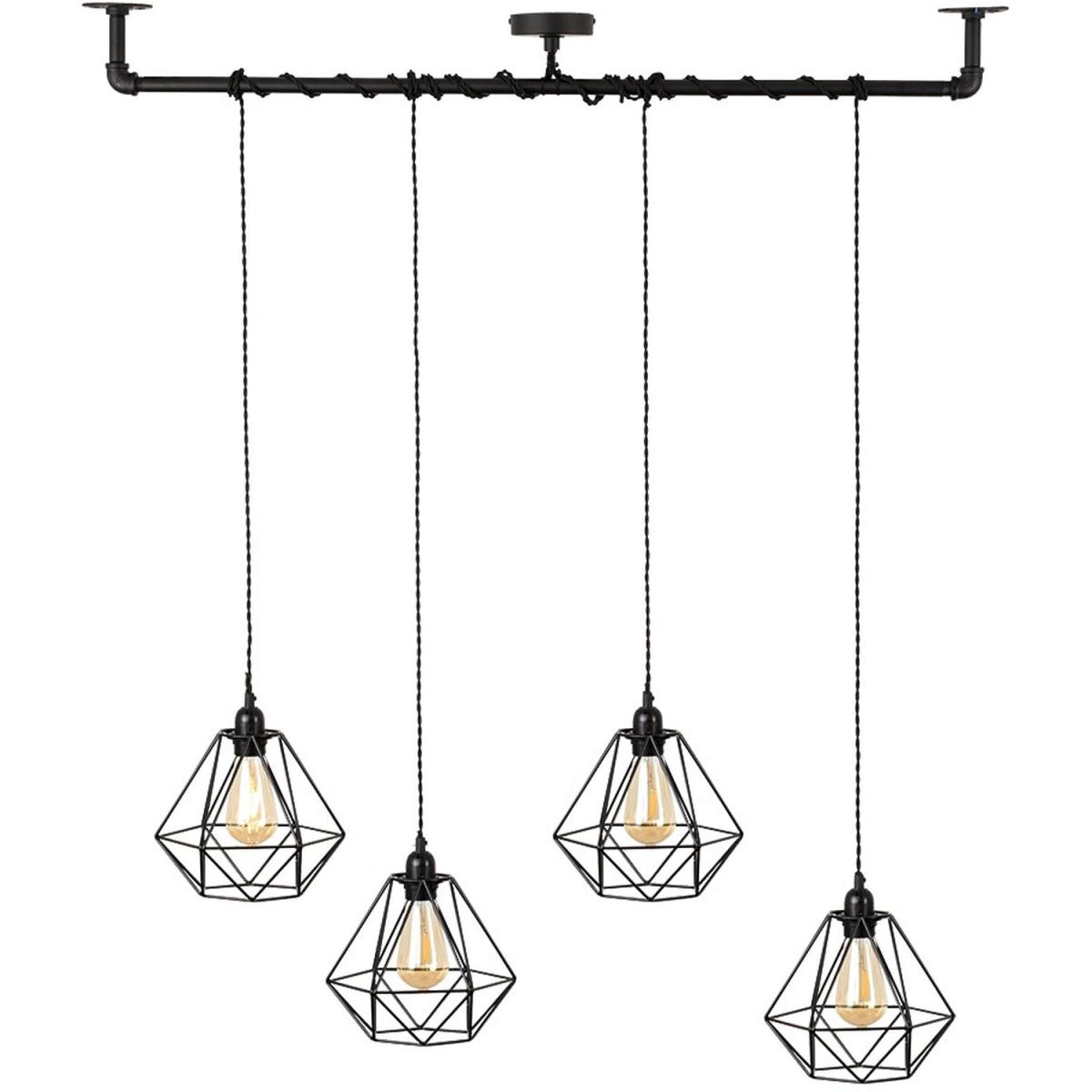 Luiggi Black Ceiling Light Low Hanging Pendant Black Shade - Black – image 3