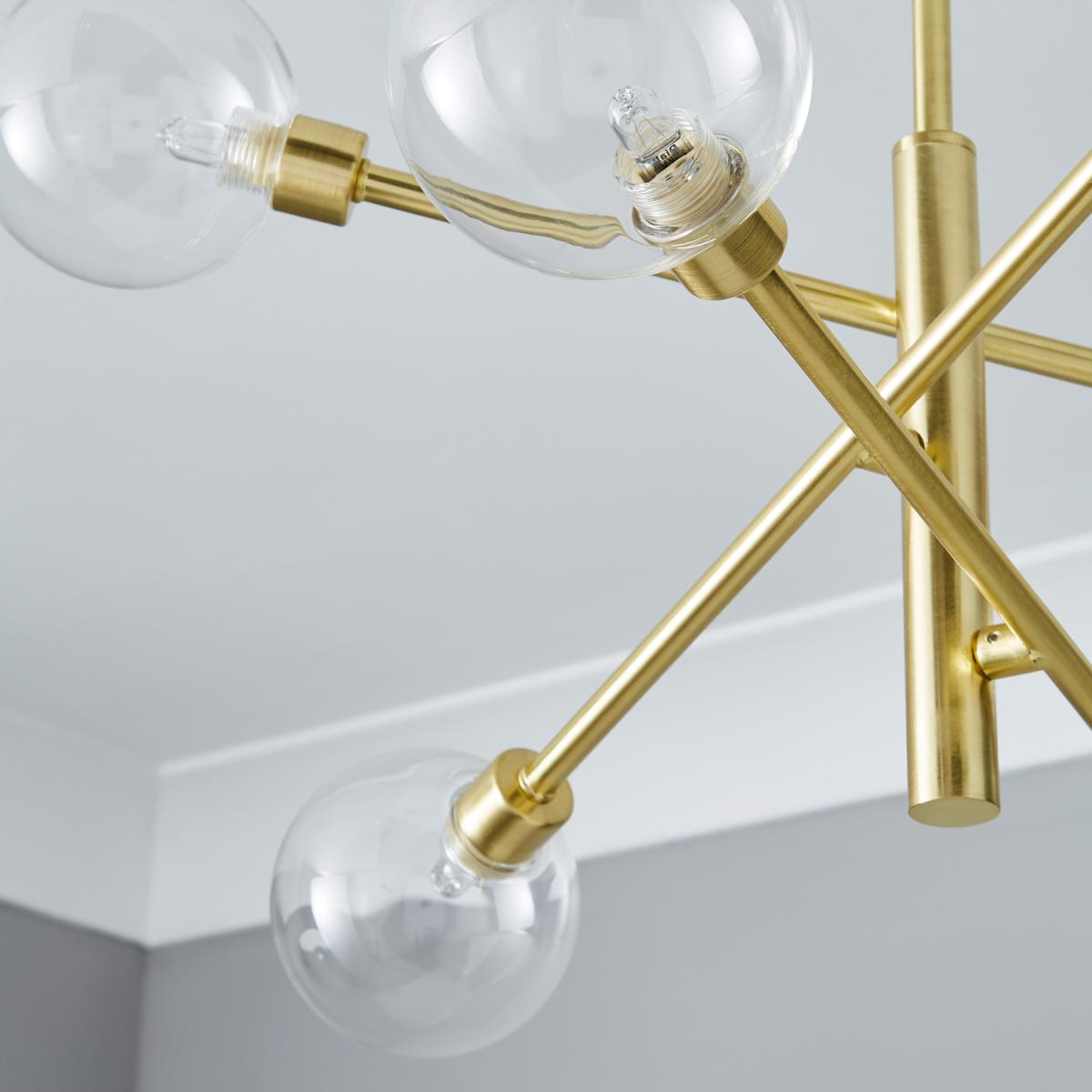 Supa 6 Light Stick Semi Flush Ceiling Light - Satin Brass – image 4