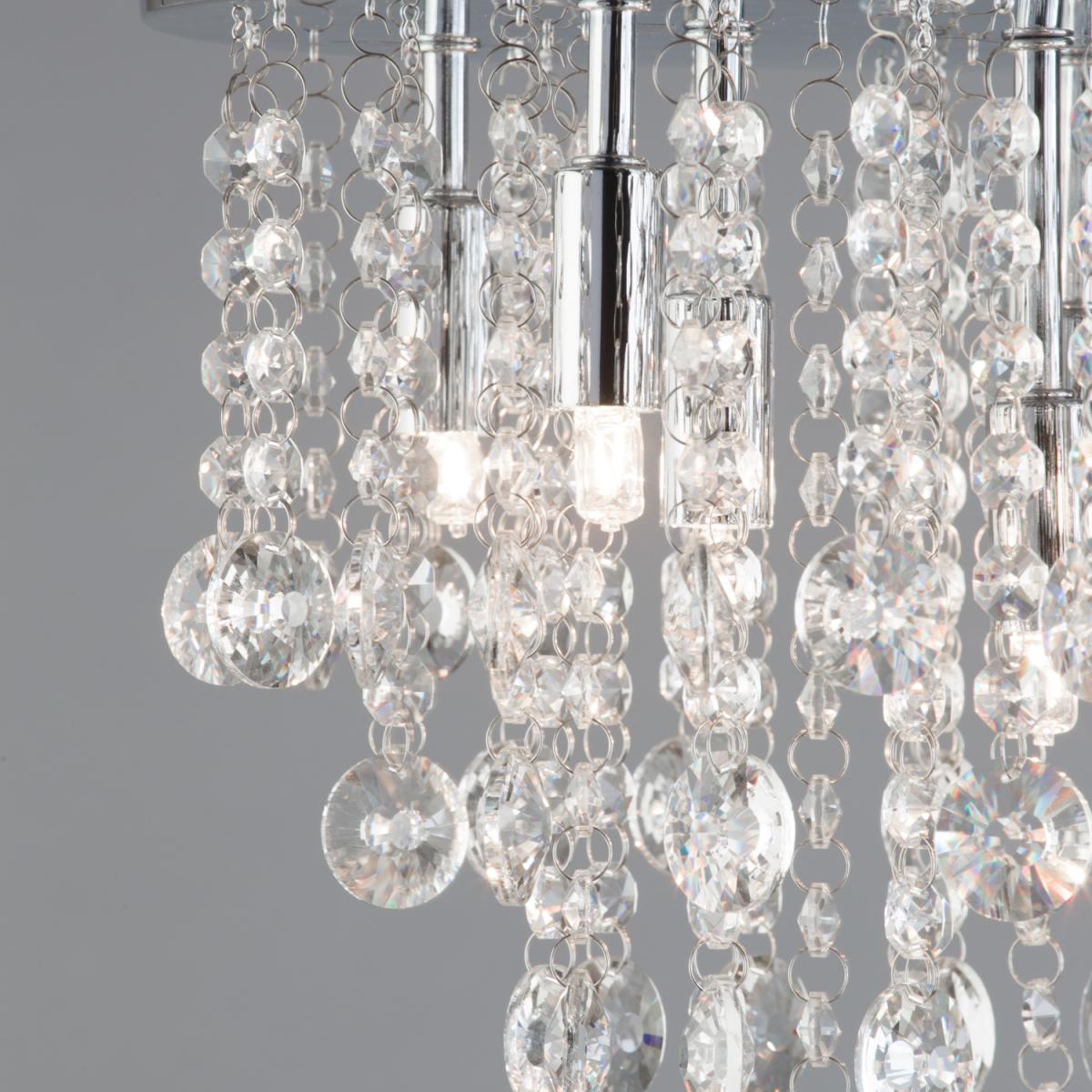 Montego Crystal Effect Semi Flush Ceiling Light - Chrome / 35cm – image 2
