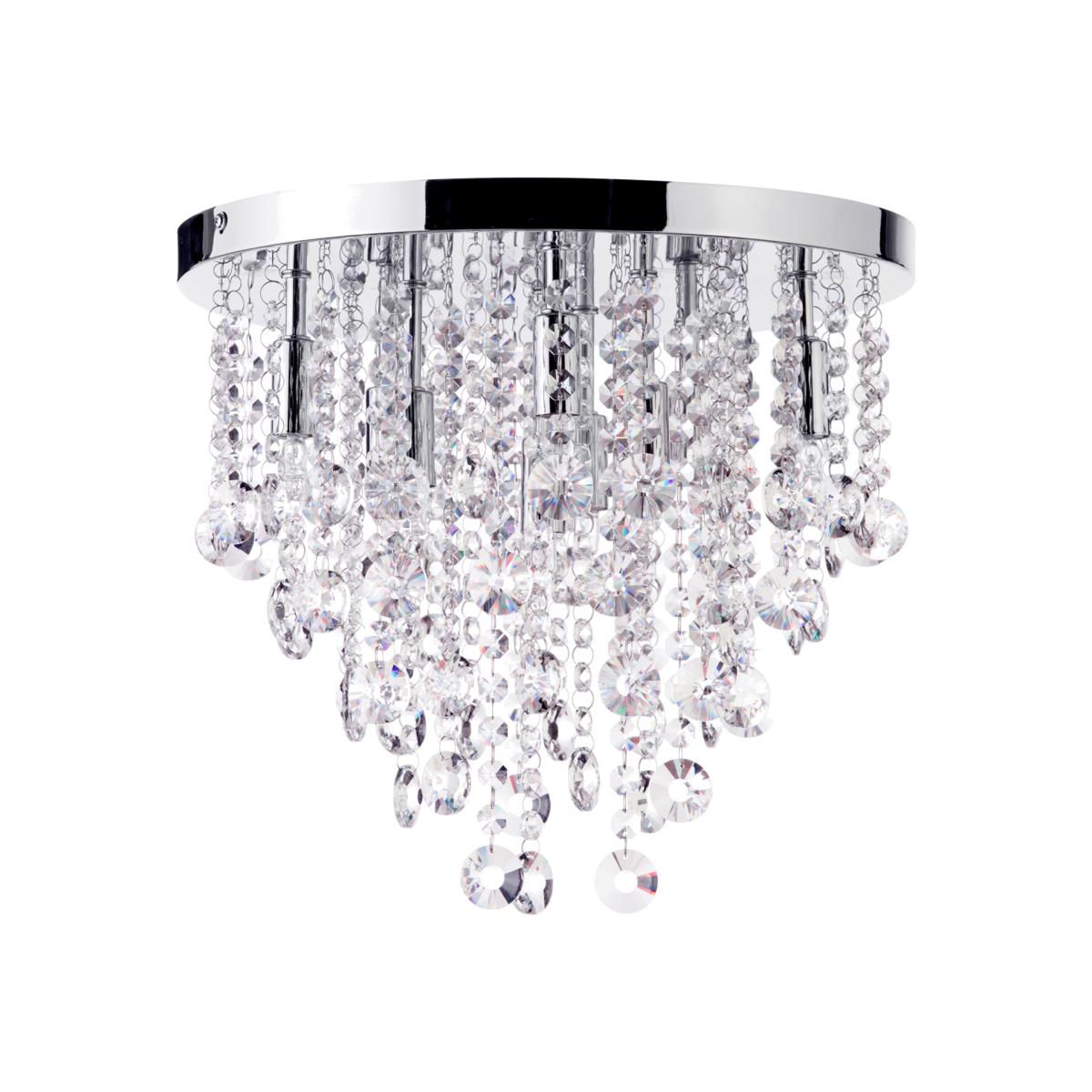 Montego Crystal Effect Semi Flush Ceiling Light - Chrome / 35cm – image 1