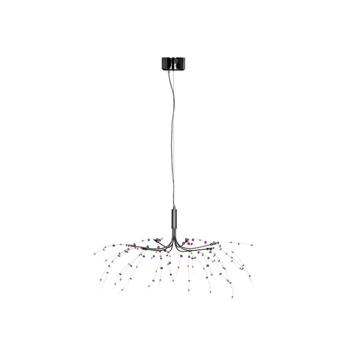 Xavia Purple and Clear 8 Light Ceiling Light - Purple
