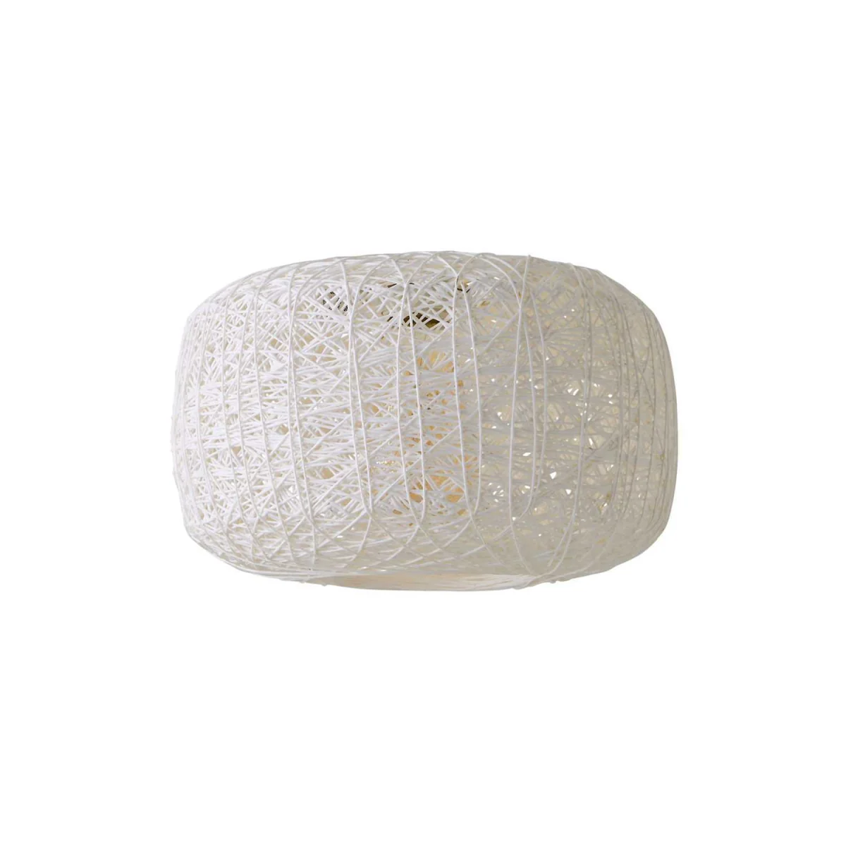 Bjorn White Lattice Wicker Rattan Ceiling Pendant Light Shade - White – image 2