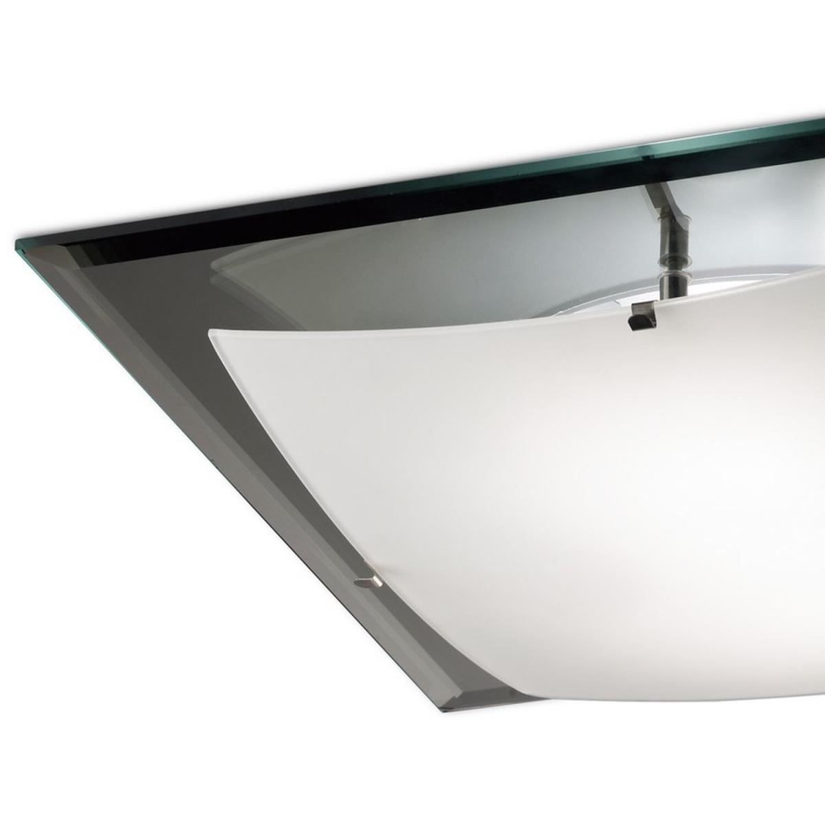 Brooklyn Flush Ceiling, 420mm Square, 3 Light E27 Frosted, Smoked Mirror - Polished Chrome – image 3