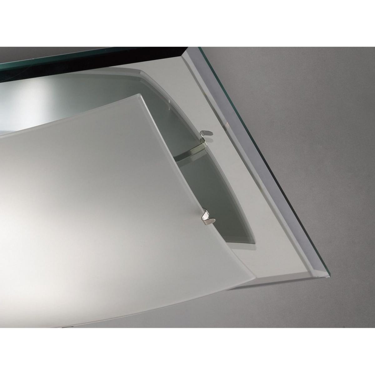 Brooklyn Flush Ceiling, 420mm Square, 3 Light E27 Frosted, Smoked Mirror - Polished Chrome – image 4