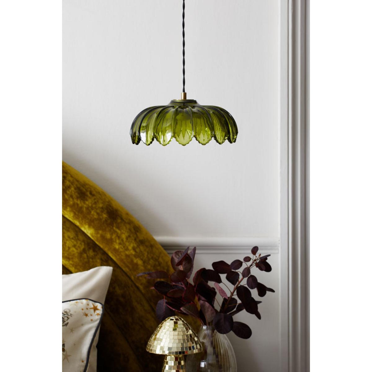 Gold & Green Pendant Desert Island Palm Light – image 3