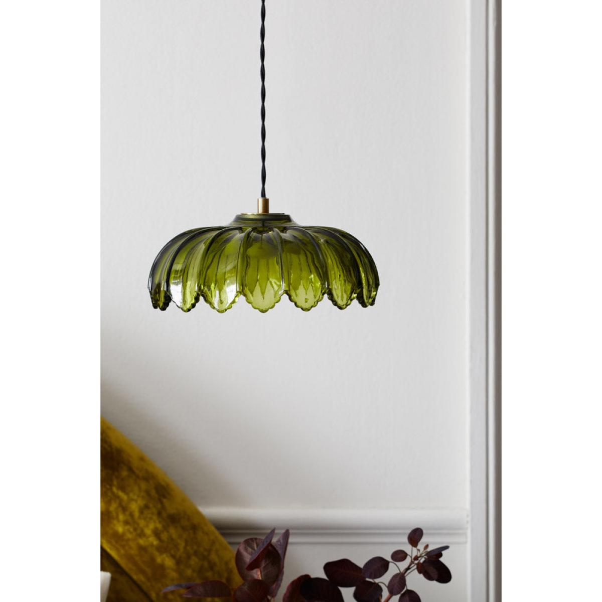 Gold & Green Pendant Desert Island Palm Light – image 4