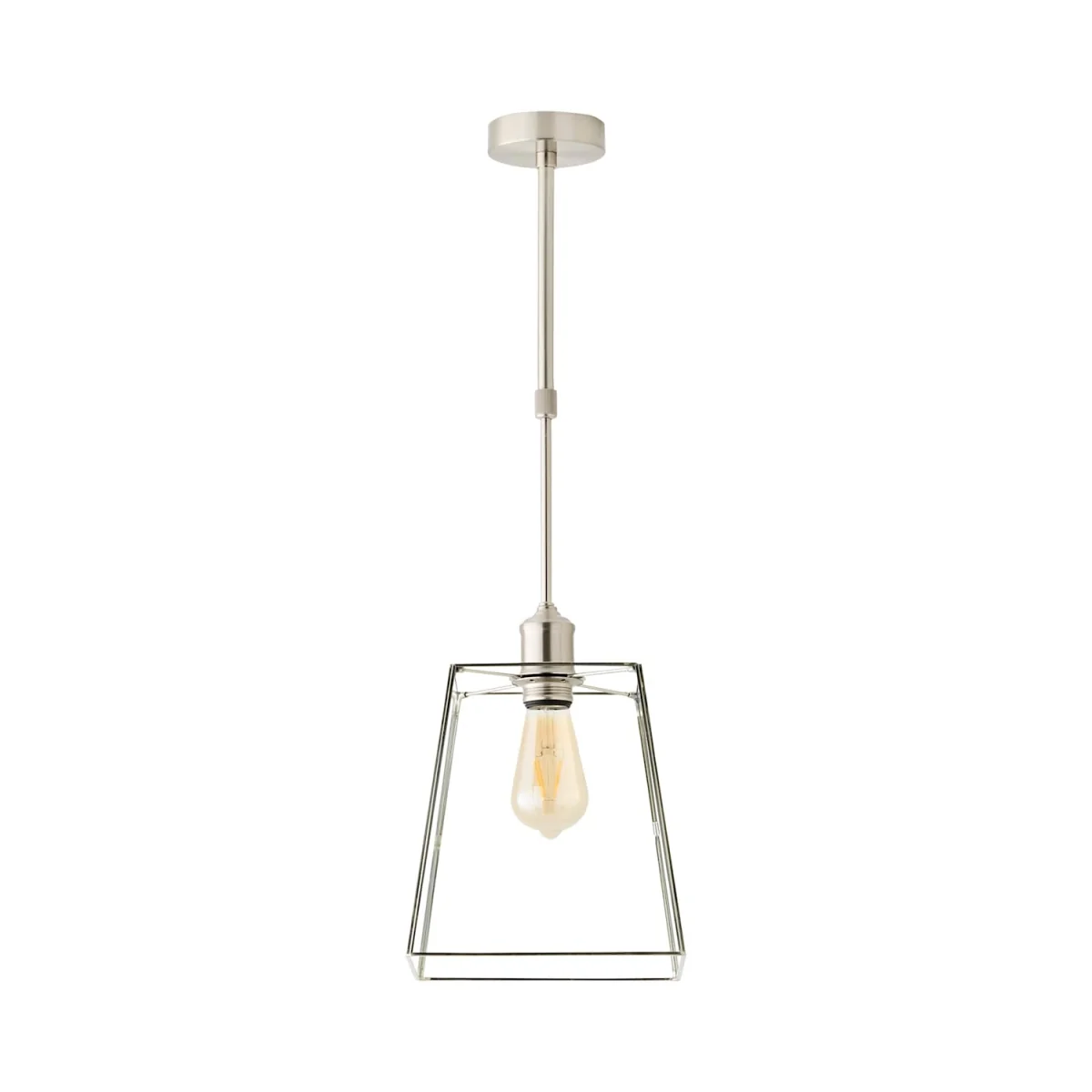 Susie Brushed Chrome Adjustable Drop Ceiling Light Glass Shade - Brushed Chrome – image 2