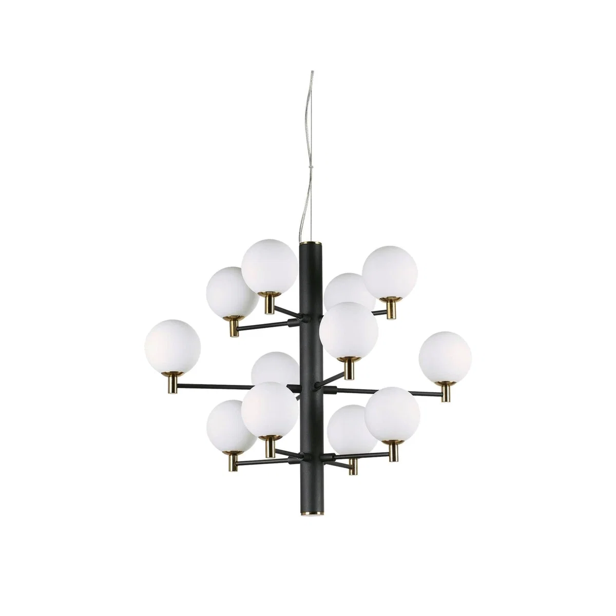 Copernico 12 Light Multi Arm Ceiling Pendant Light - Black
