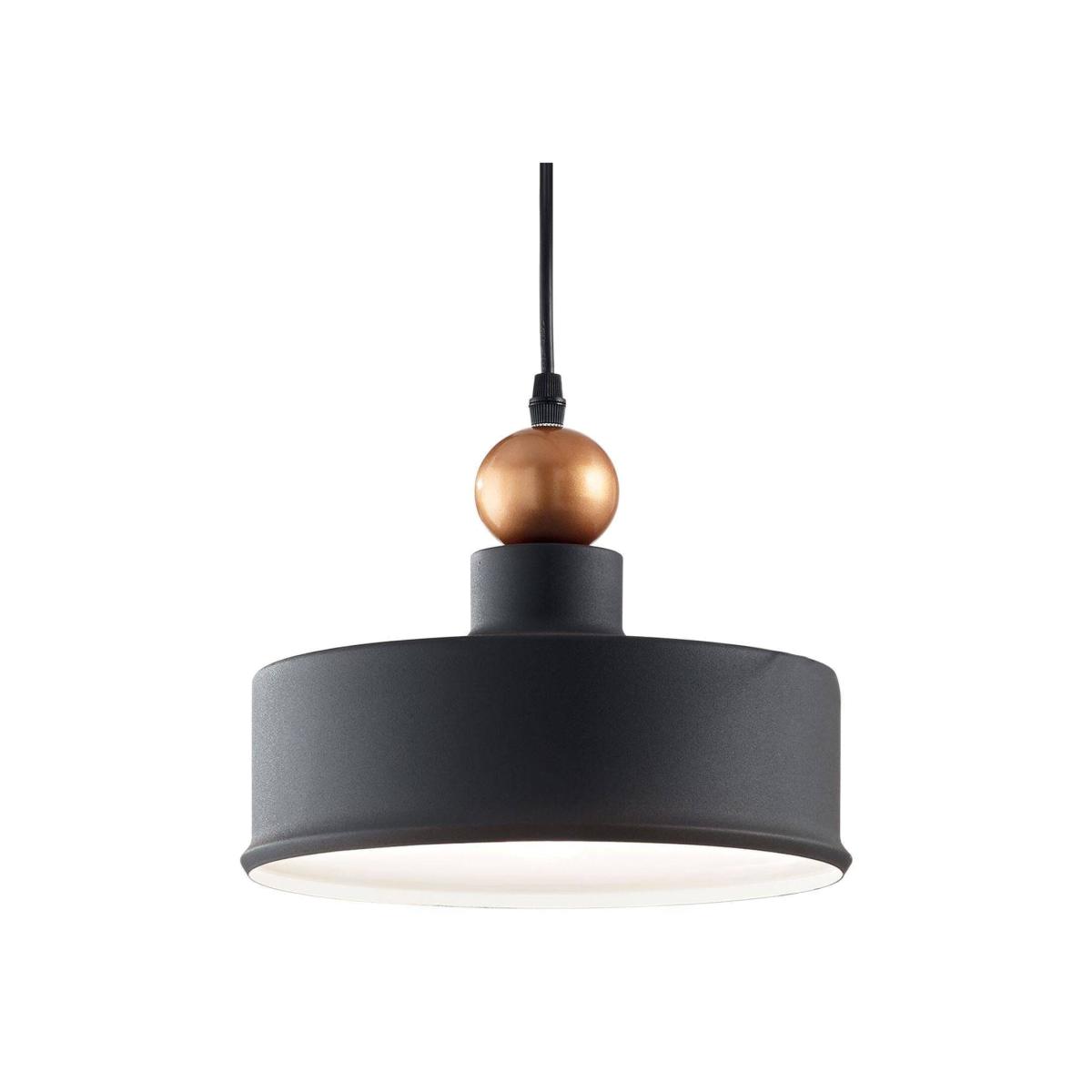 Triade 1 Light Dome Ceiling Pendant Light - Black / 24.5cm