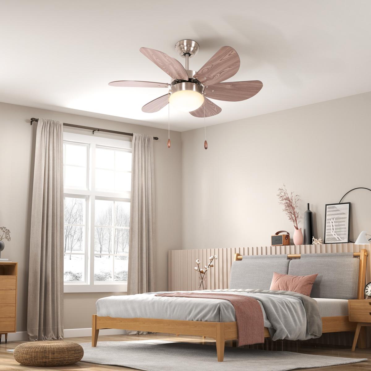 Reversible Ceiling Fan with LED Light, 6 Blades, Mount B31-478V00WN