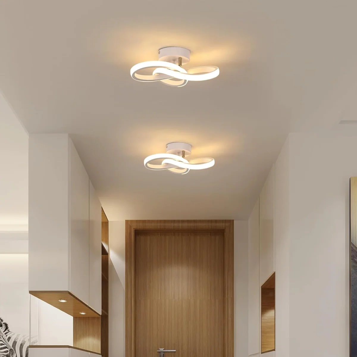 GOECO LED Ceiling Light White 22 W for Kitchen Hallways Warm White 3000 K - White – image 2