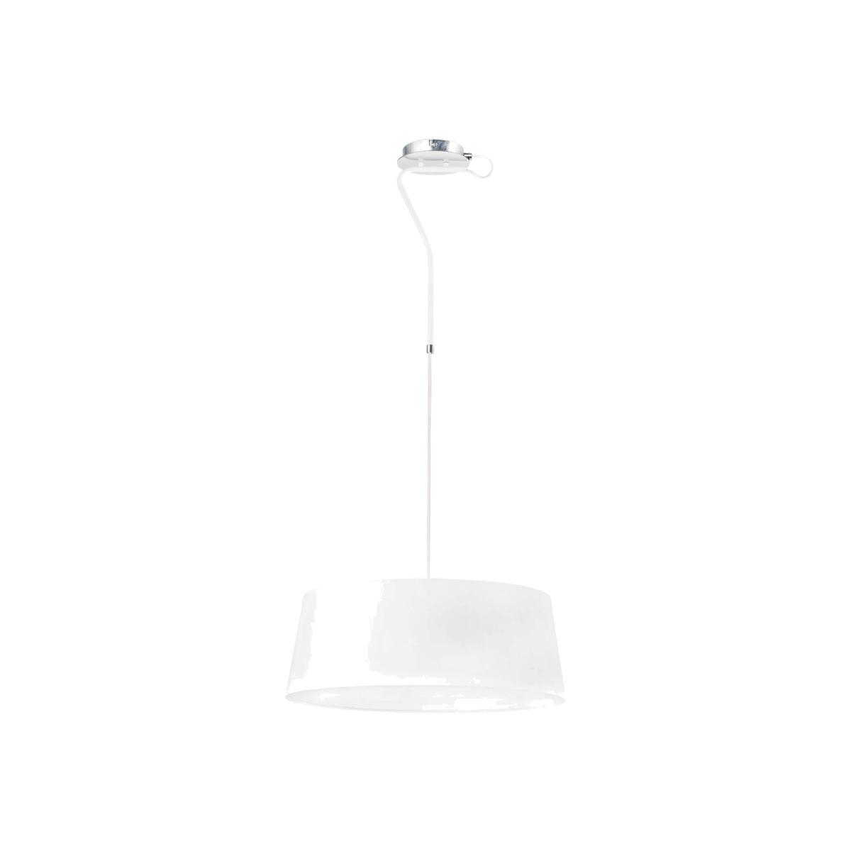 Hotel 3 Light Ceiling Pendant Chrome, White with Shade, E27 - Chrome – image 1