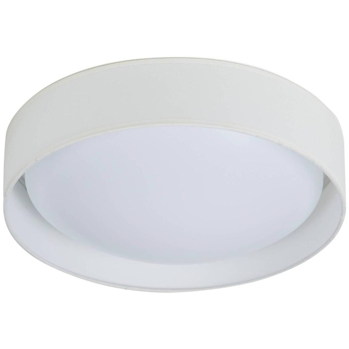 Gianna LED Round Flush Ceiling Light with White Shade - White – image 2