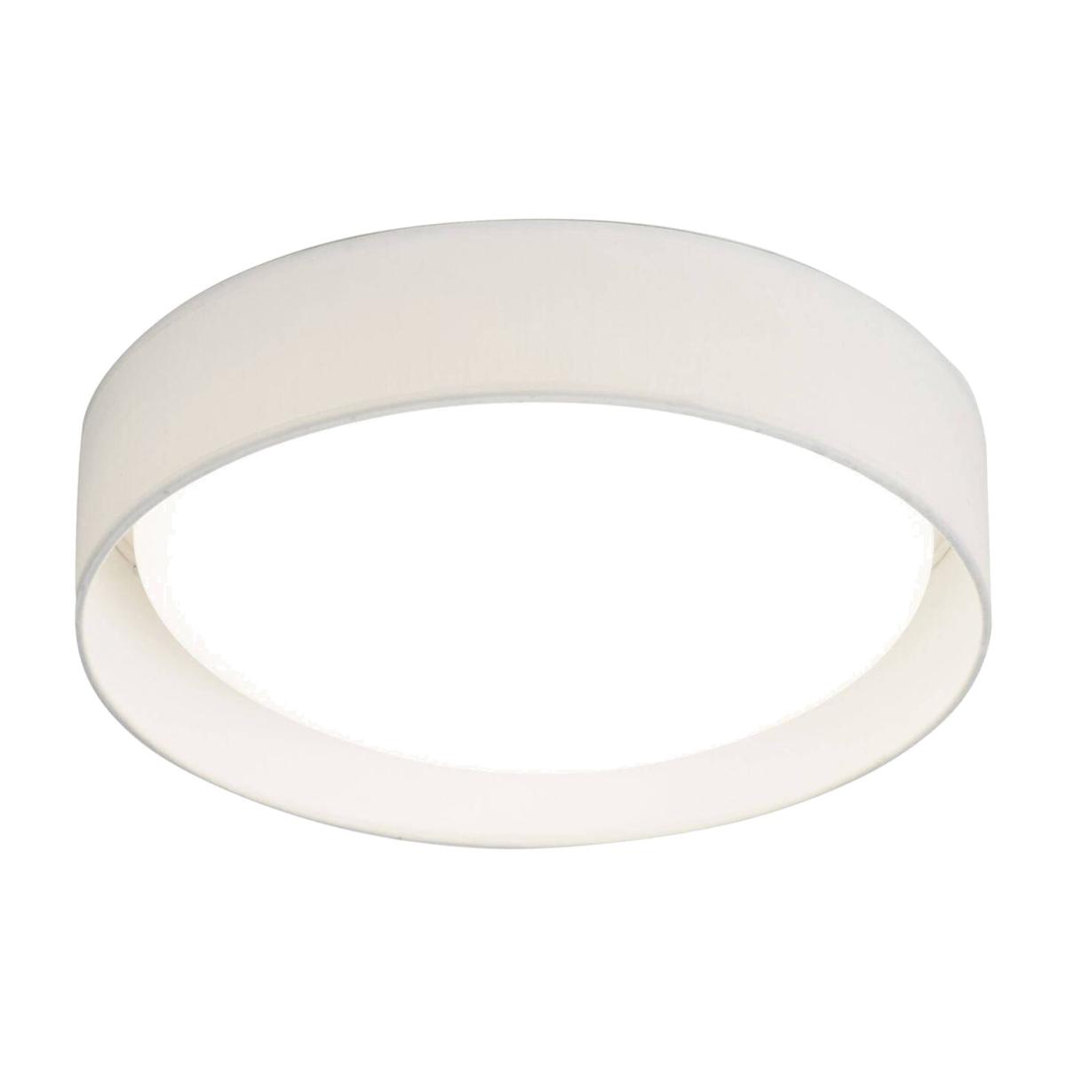 Gianna LED Round Flush Ceiling Light with White Shade - White – image 1