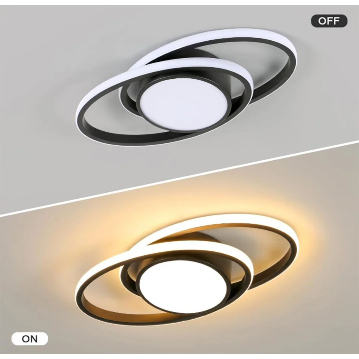 Ceiling Light Black Oval Light - Black – image 2