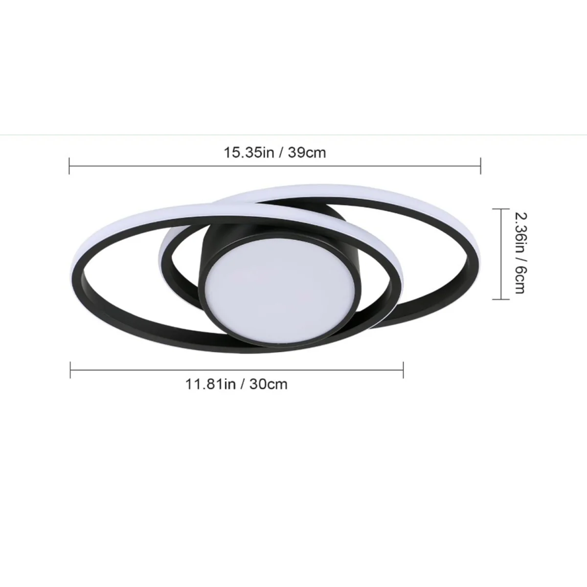 Ceiling Light Black Oval Light - Black – image 3