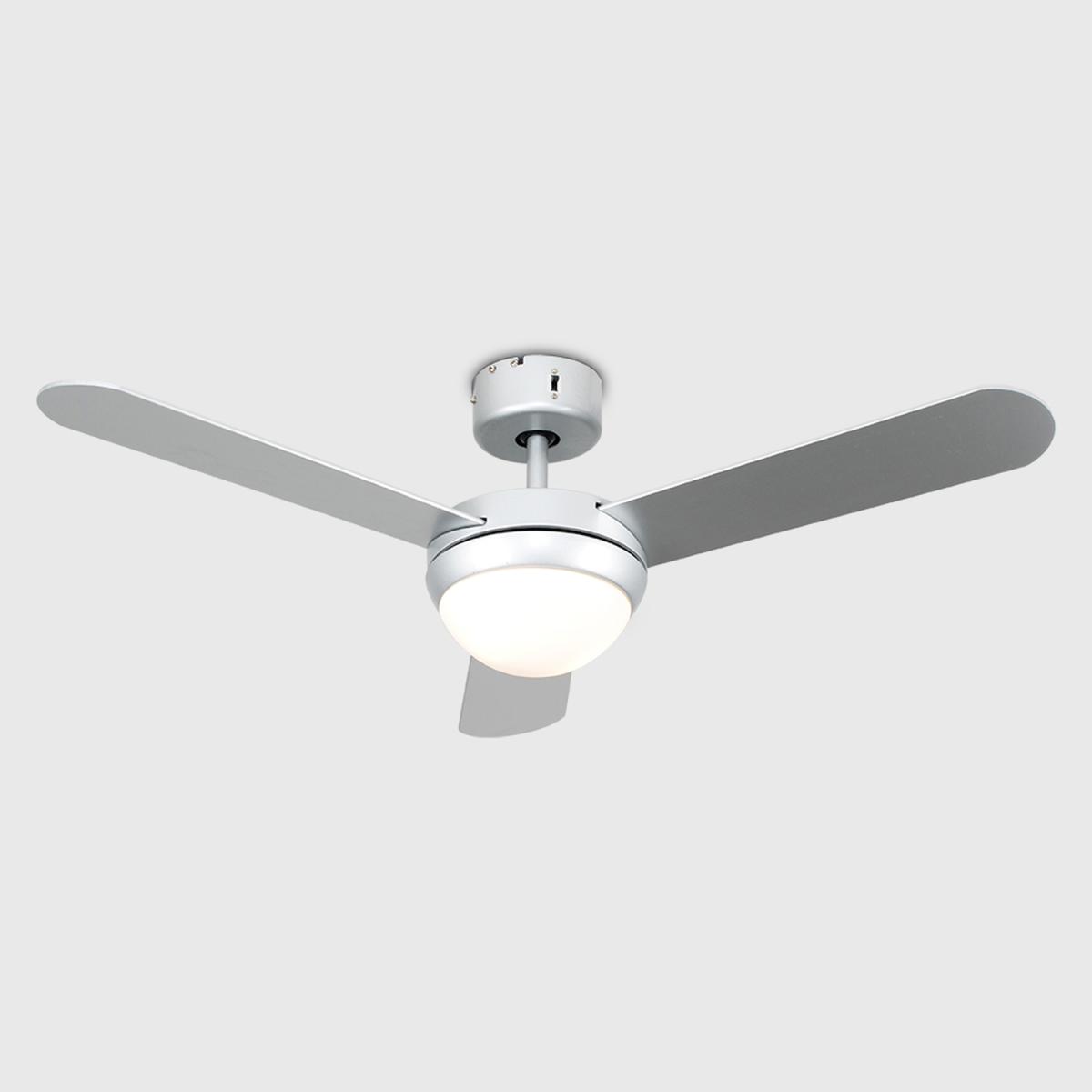 42" Silver Reversible Blade Ceiling Fan With Frosted Shade And Remote Control - Silver – image 3