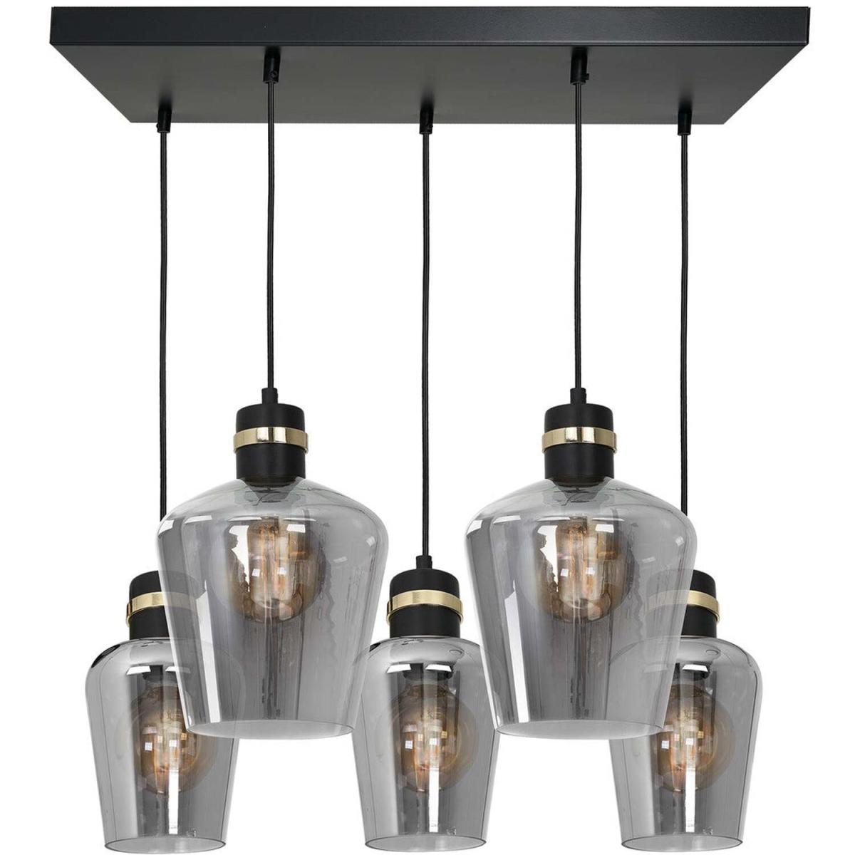 Milagro Pendant Lamp Richmond Black  Gold 5XE27  Rectangle - Black / Gold – image 2