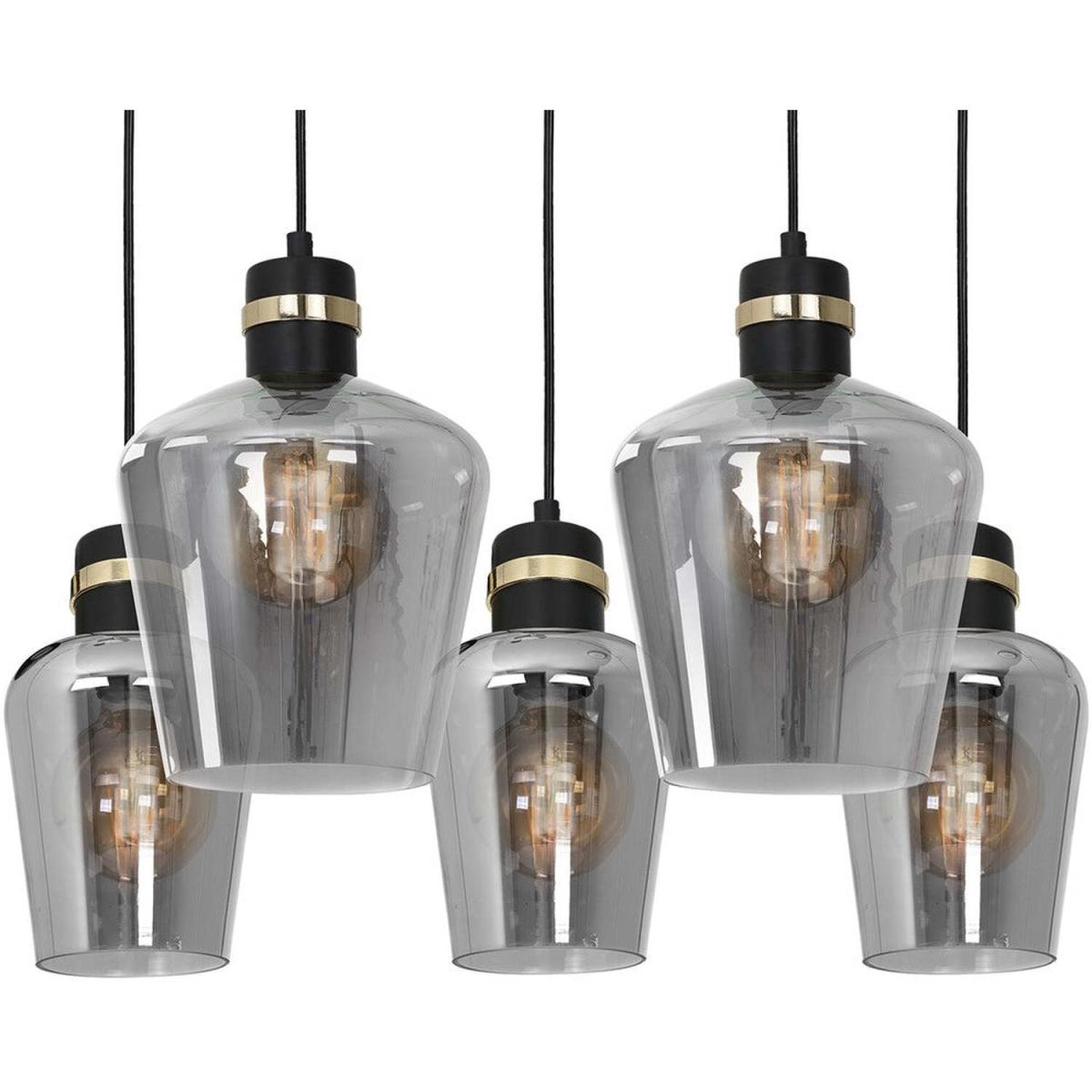 Milagro Pendant Lamp Richmond Black  Gold 5XE27  Rectangle - Black / Gold – image 5