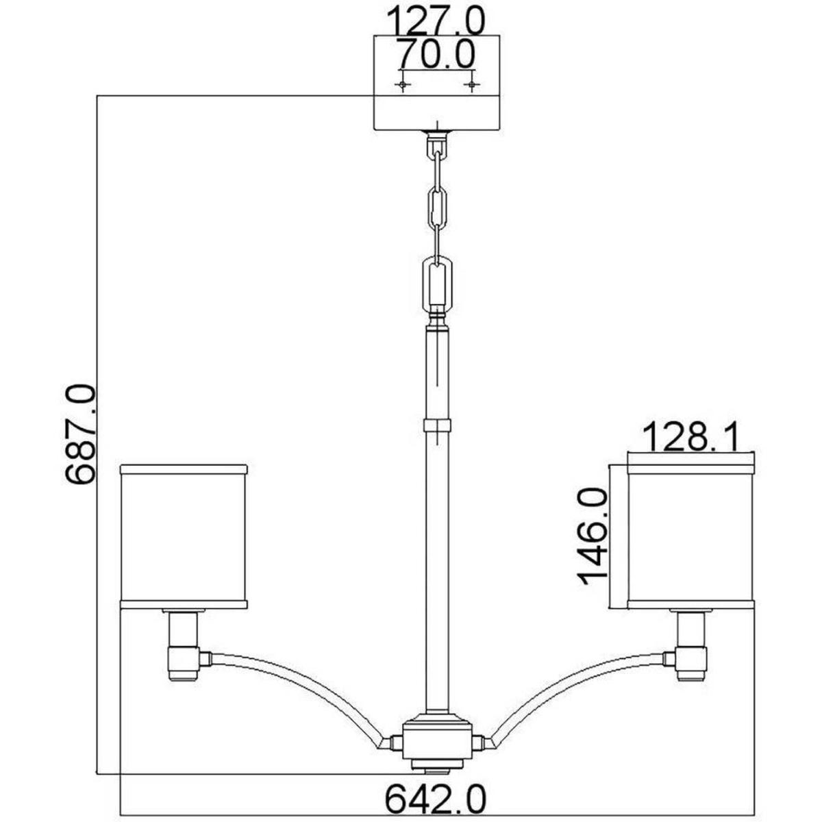 Prospect Park 5 Light Multi Arm Chandelier Satin Nickel, Chrome Finish, E27 - Satin Nickel – image 2
