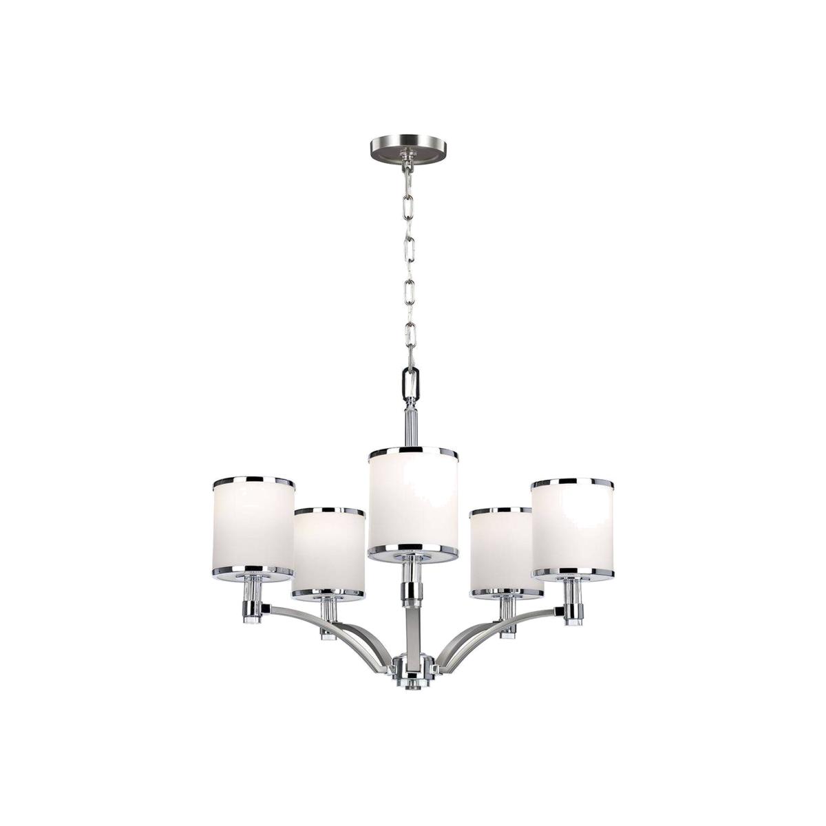 Prospect Park 5 Light Multi Arm Chandelier Satin Nickel, Chrome Finish, E27 - Satin Nickel – image 1
