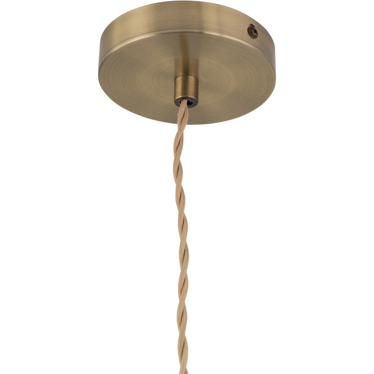 Betchley Antique Brass Braided Pendant With Clear Ribbed Glass Shade - Antique Brass & Clear – image 2