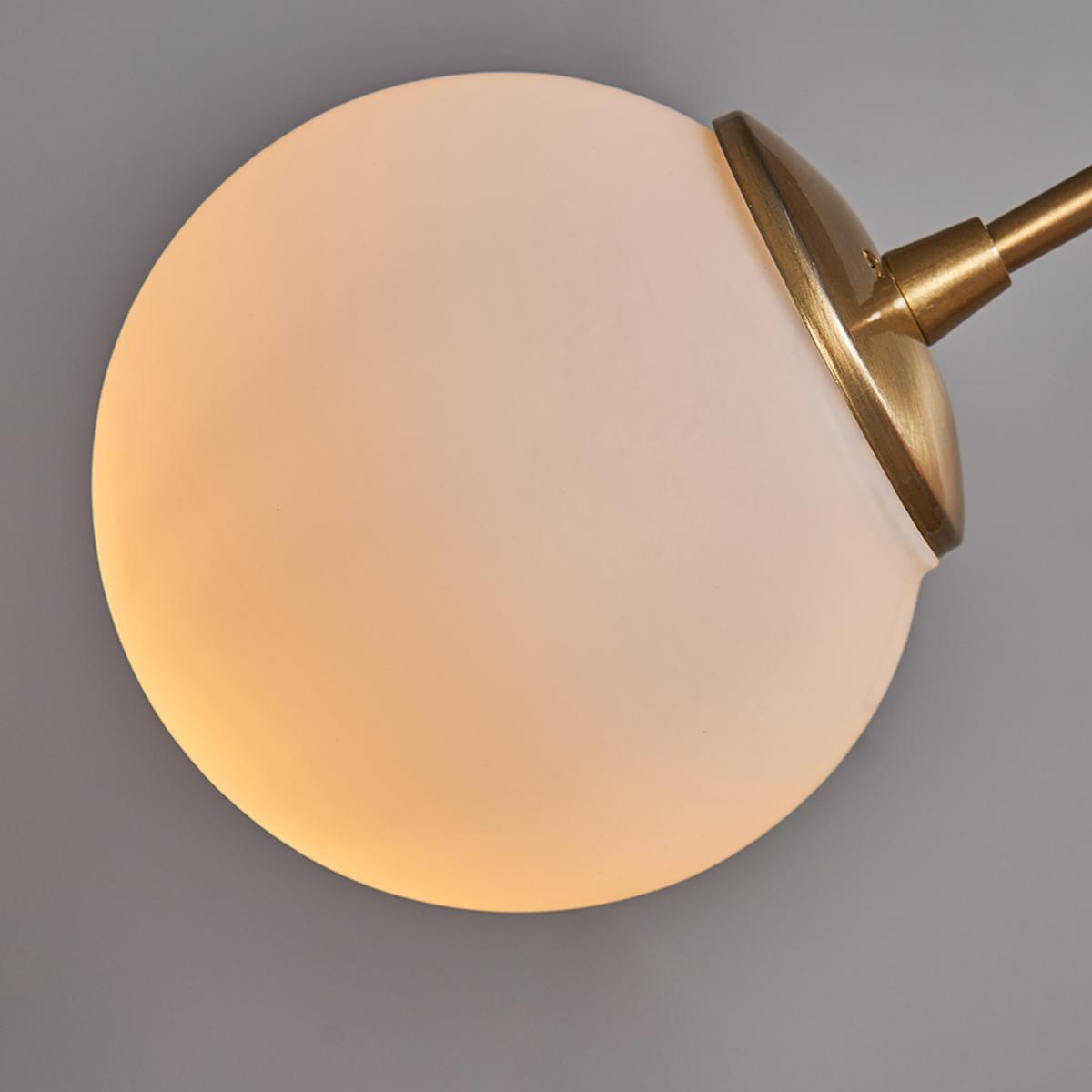 Contemporary 2 Way Gold Stem Ceiling Light With White Glass Globe Shades - Gold – image 6