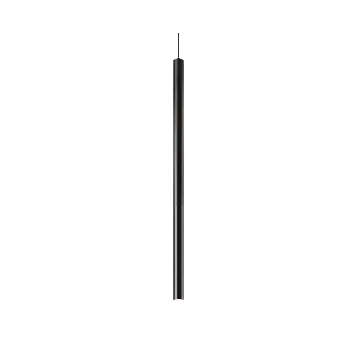 Ultrathin Integrated LED Slim Pendant Ceiling Light - Matt Black / 227.0cm