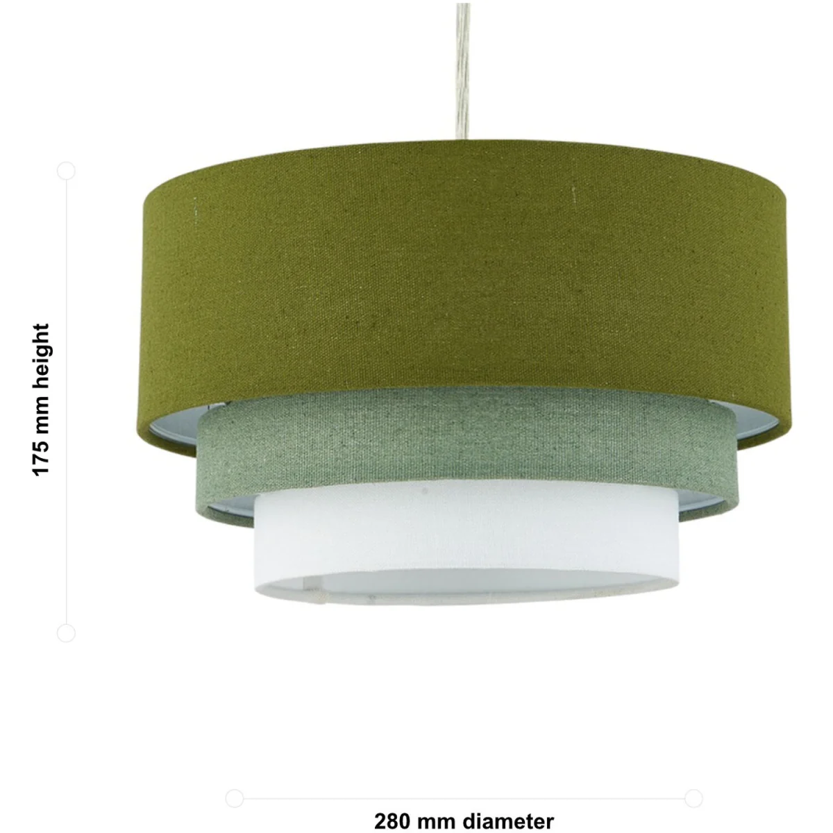 Gabi Sage Green Ombre Linen 3 Tier Ceiling Light Shade - Sage Green – image 6