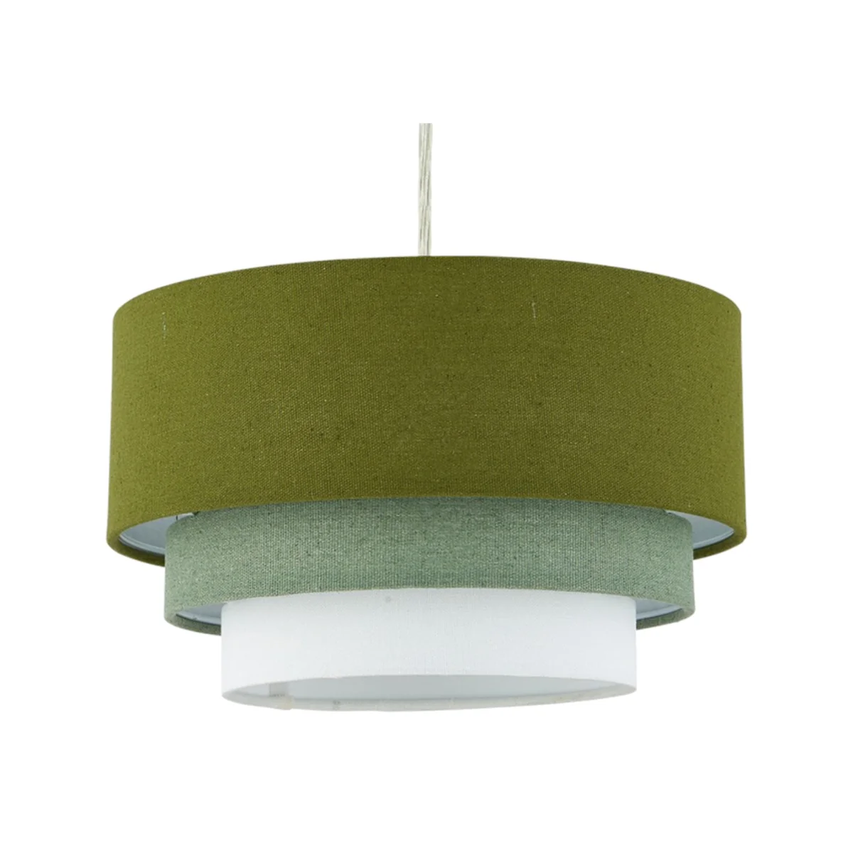 Gabi Sage Green Ombre Linen 3 Tier Ceiling Light Shade - Sage Green – image 1