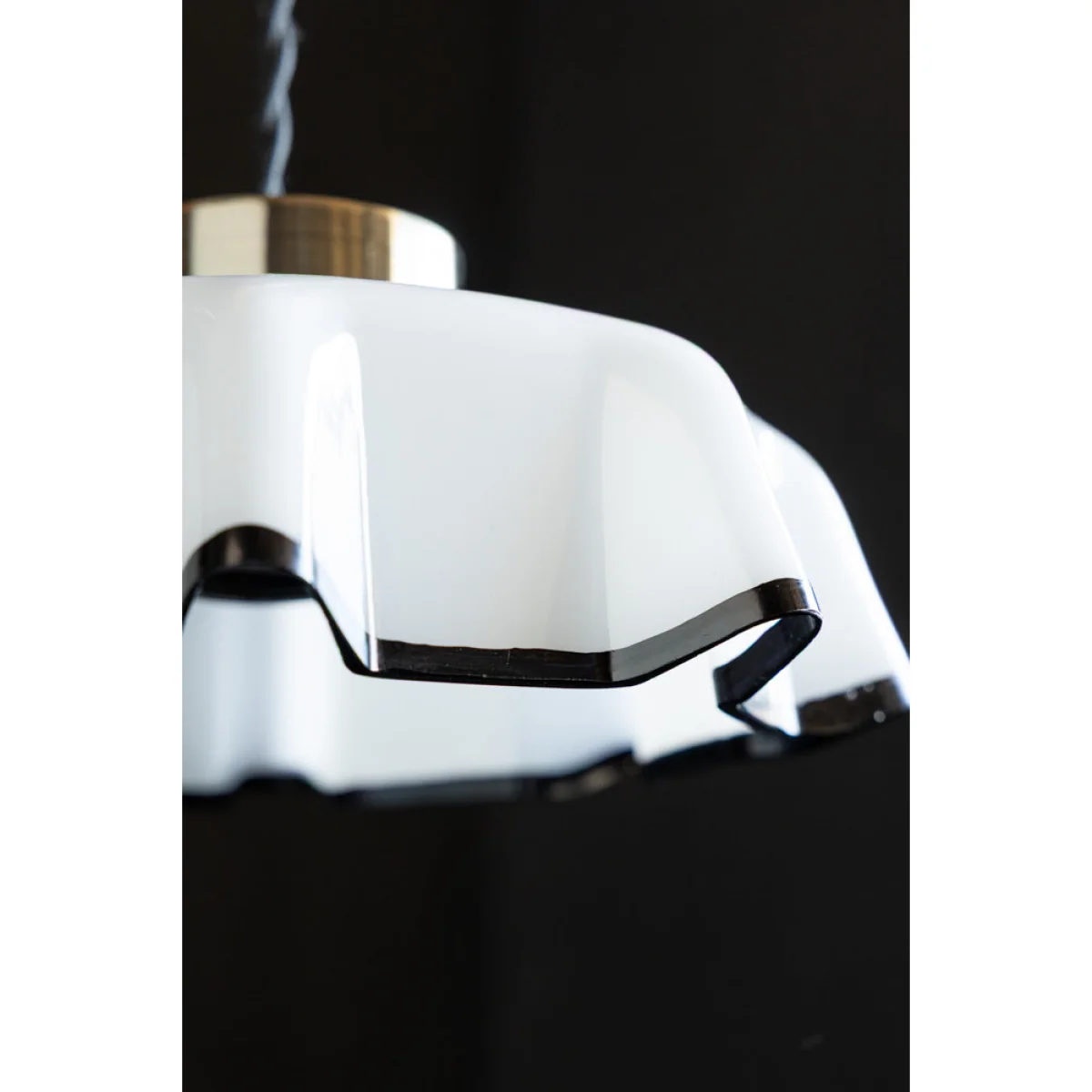Monochrome Pleated Glass Easyfit Ceiling Light Shade – image 4