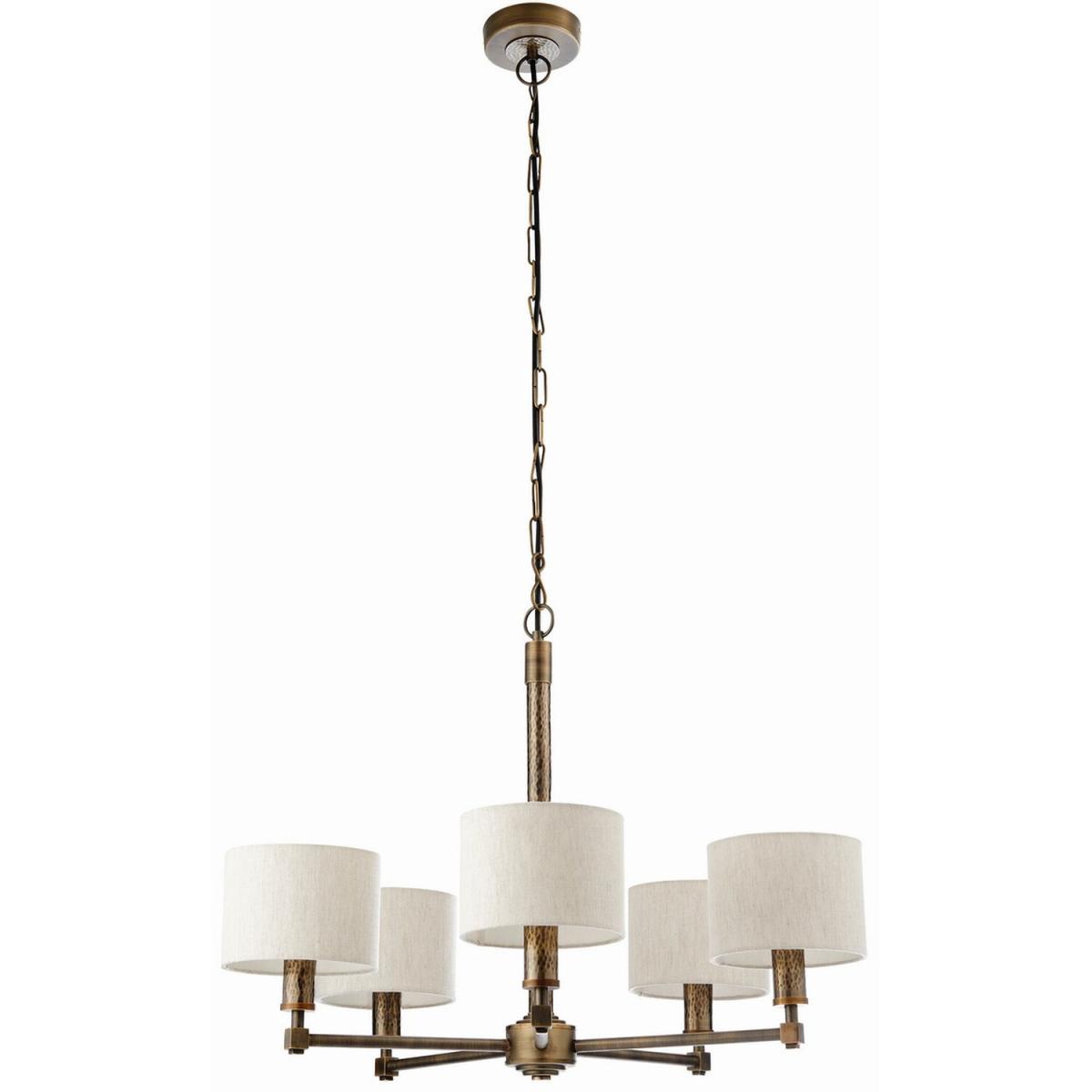 Indara 5 Light Multi Arm Pendant Aged Bronze, Aged Hammered Bronze Plate, E14 - Aged Hammered Bronze Plate – image 3