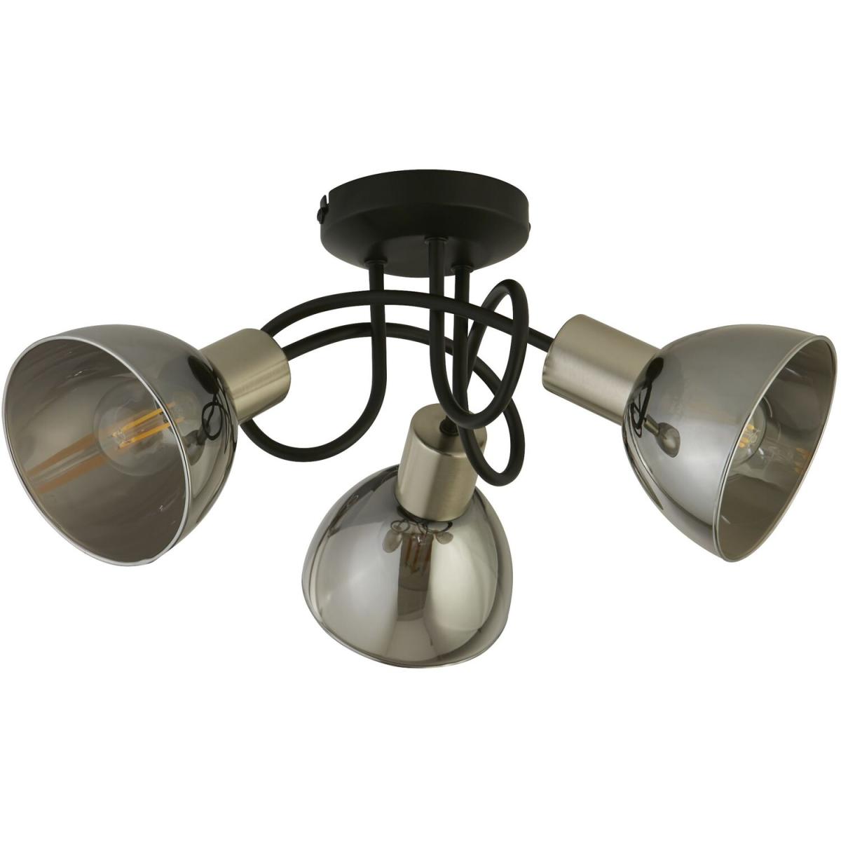 Satin Nickel And Black 3 Light Ceiling - Black – image 3