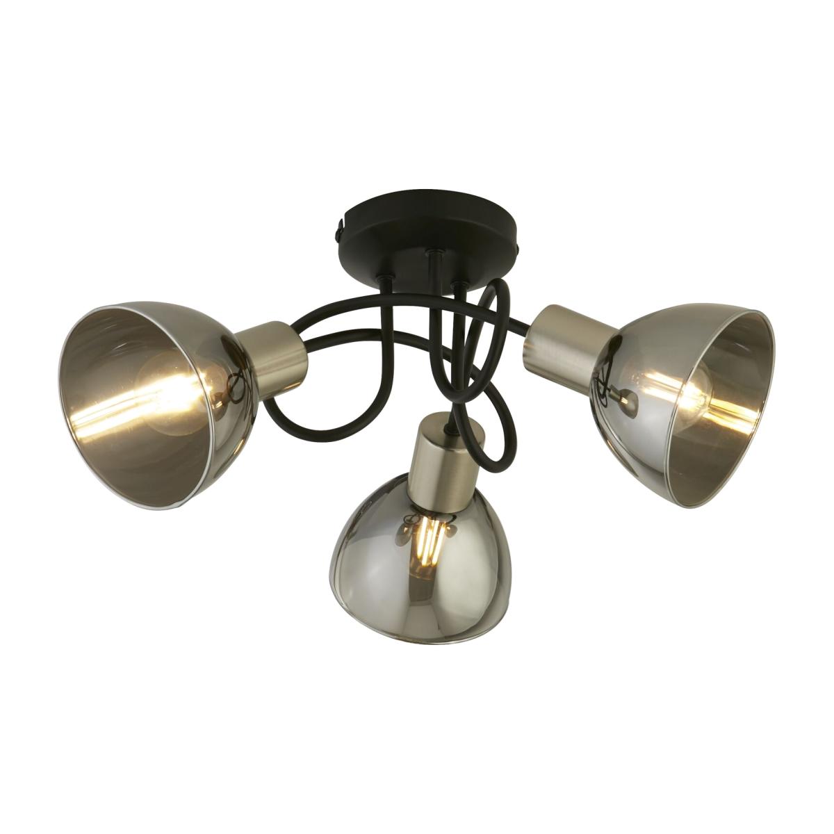 Satin Nickel And Black 3 Light Ceiling - Black – image 1