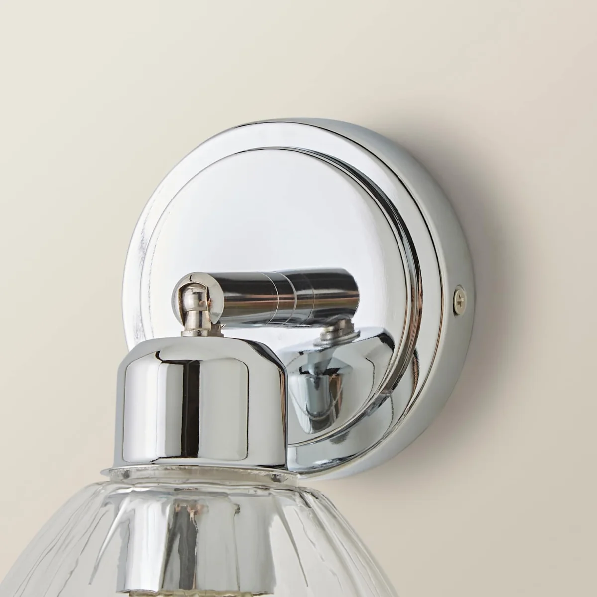 Cheltenham Adjustable Wall Spotlight with Ribbed Shade - Brushed Chrome / 0.5kg / 0 – image 3