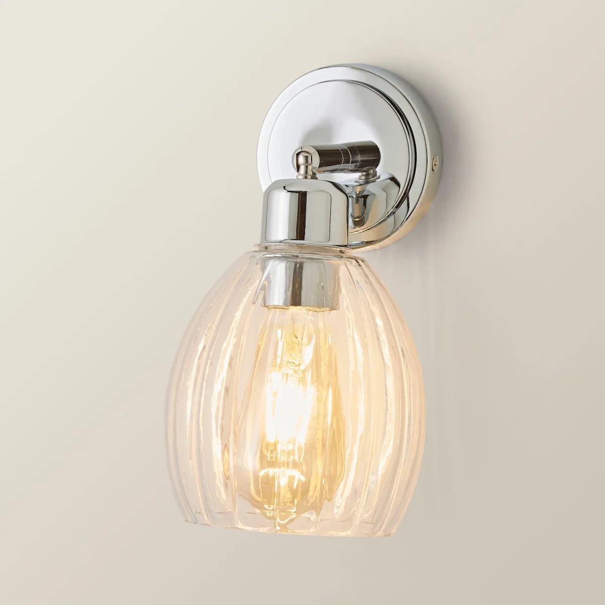 Cheltenham Adjustable Wall Spotlight with Ribbed Shade - Brushed Chrome / 0.5kg / 0 – image 6