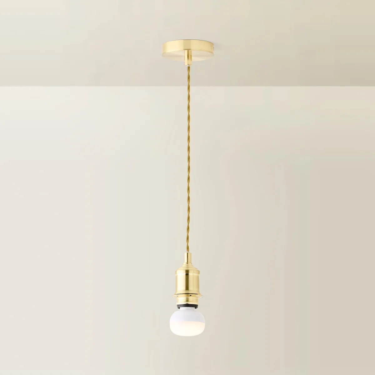 Shaw Brushed Gold Rechargeable Ceiling Pendant Lampholder - Brushed Gold – image 4