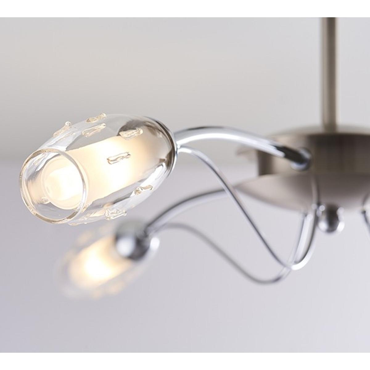 Mercury 3 Light Semi Flush Ceiling Light Satin Chrome, Clear Glass Inner, G9 - Satin Chrome – image 3