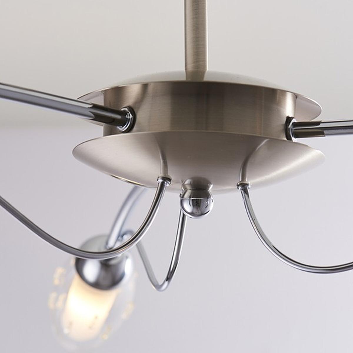 Mercury 3 Light Semi Flush Ceiling Light Satin Chrome, Clear Glass Inner, G9 - Satin Chrome – image 4