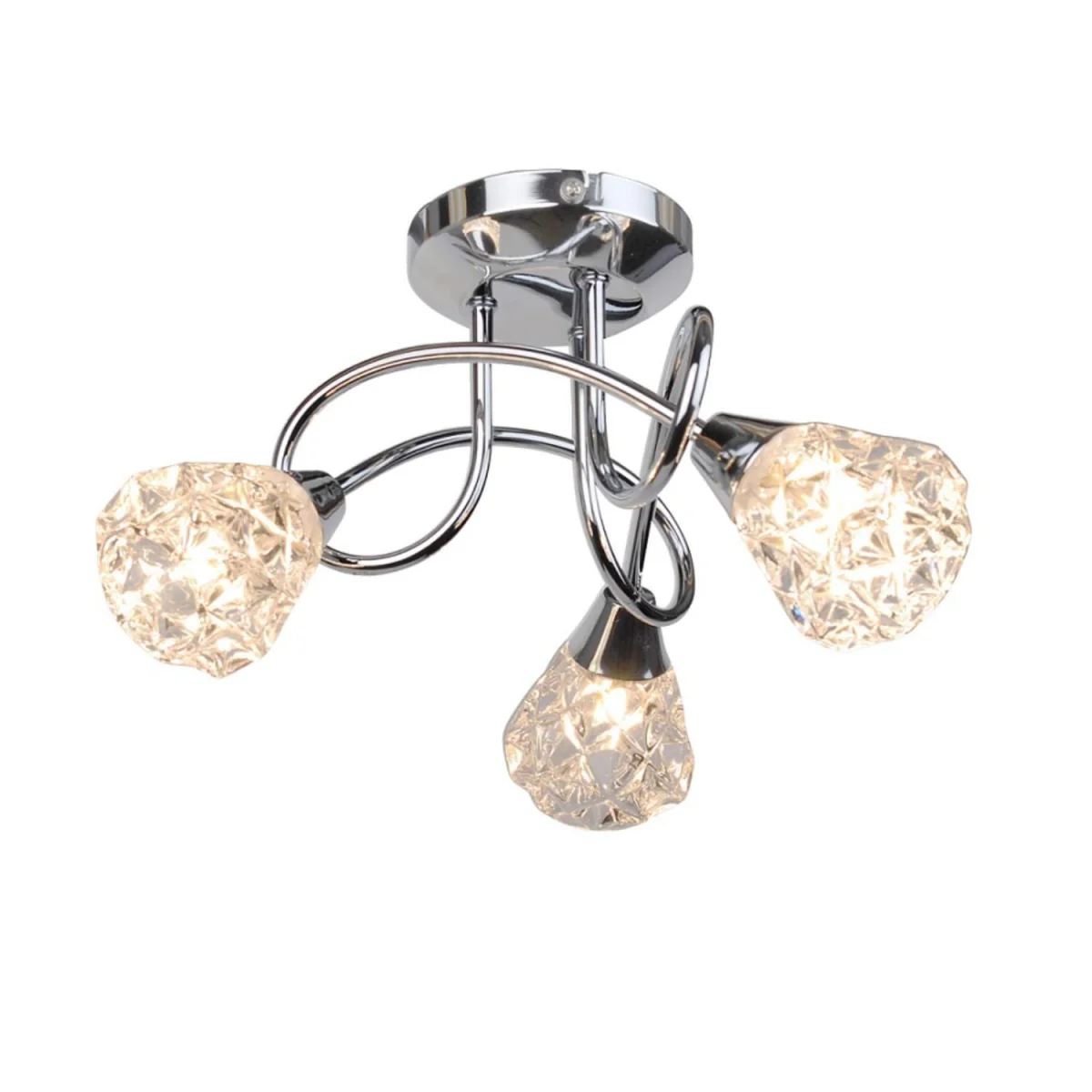 Oto 3lt Flush Ceiling Light - Polished Chrome Plate And Clear Glass – image 3