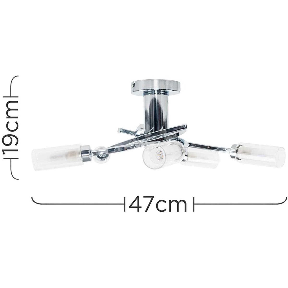 5 Way Swirl Silver Chrome Ceiling Light With Modern Glass Shades - Silver – image 5