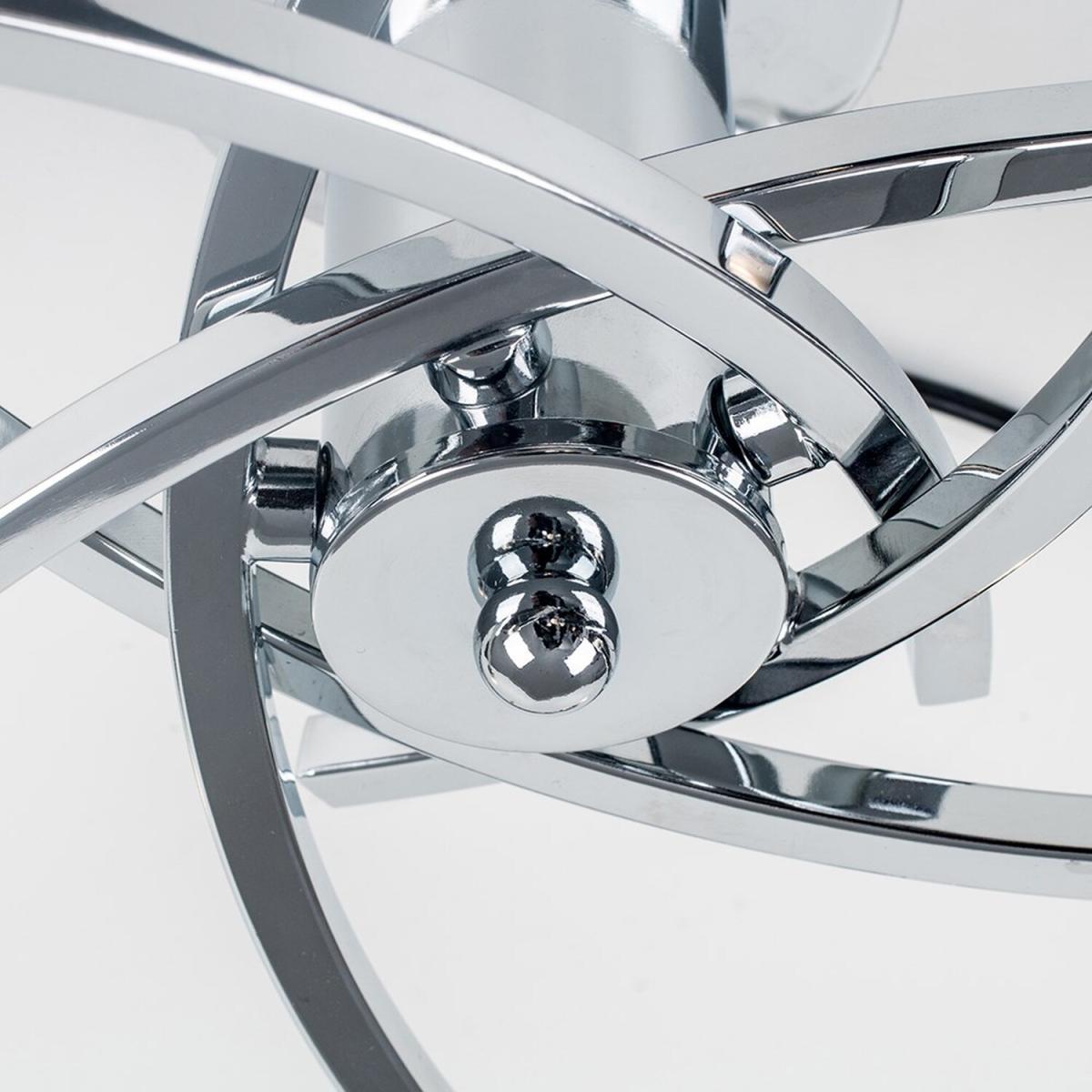 5 Way Swirl Silver Chrome Ceiling Light With Modern Glass Shades - Silver – image 1