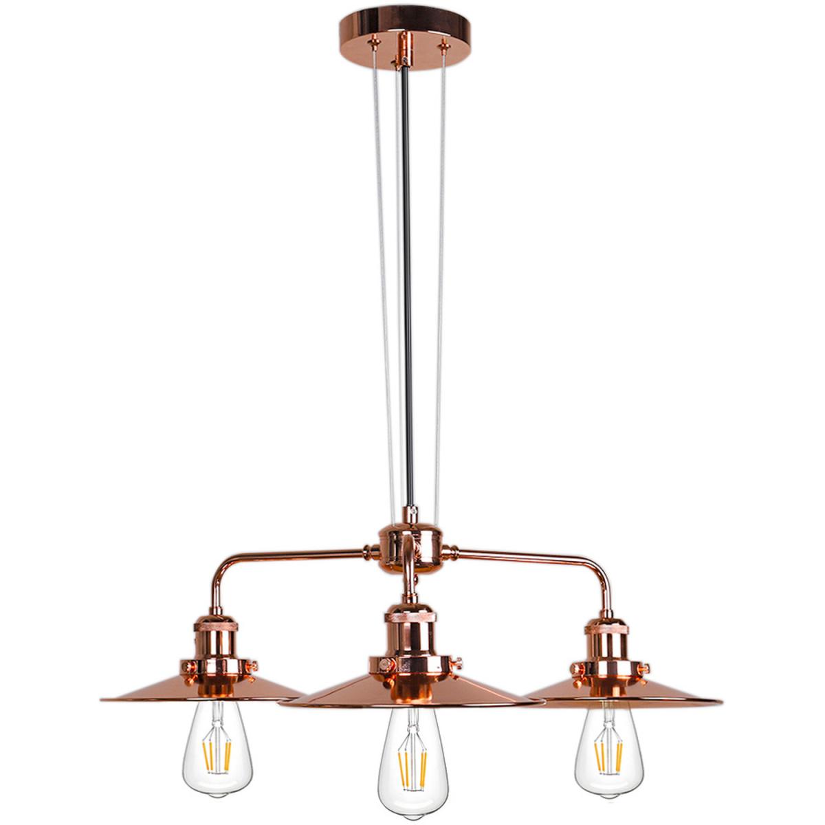 3-Light Cluster Pendant Light - Rose Gold – image 2