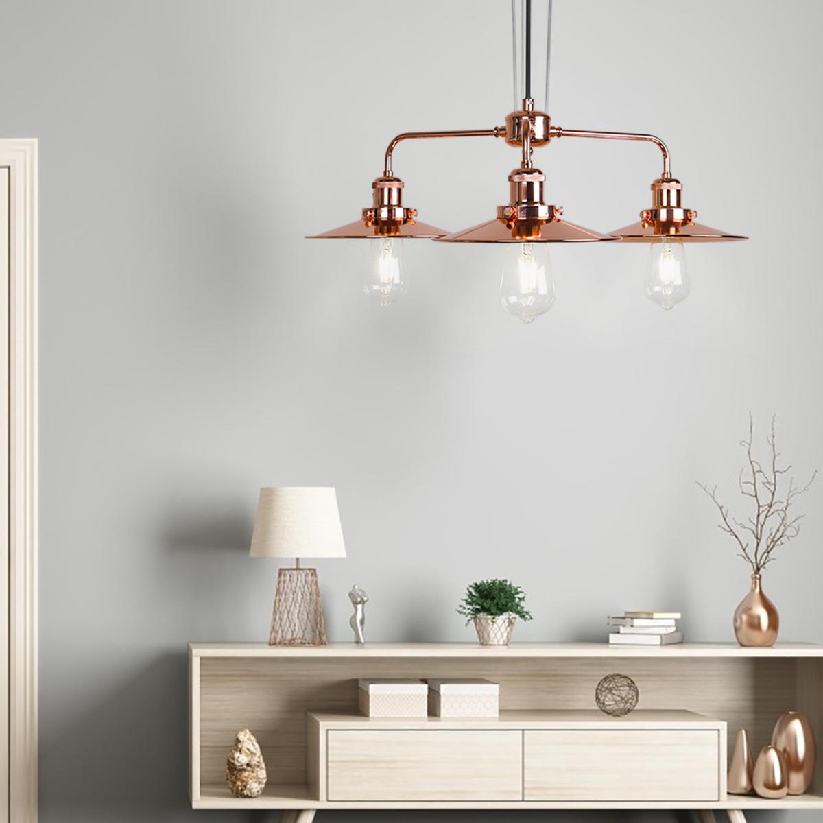3-Light Cluster Pendant Light - Rose Gold – image 4