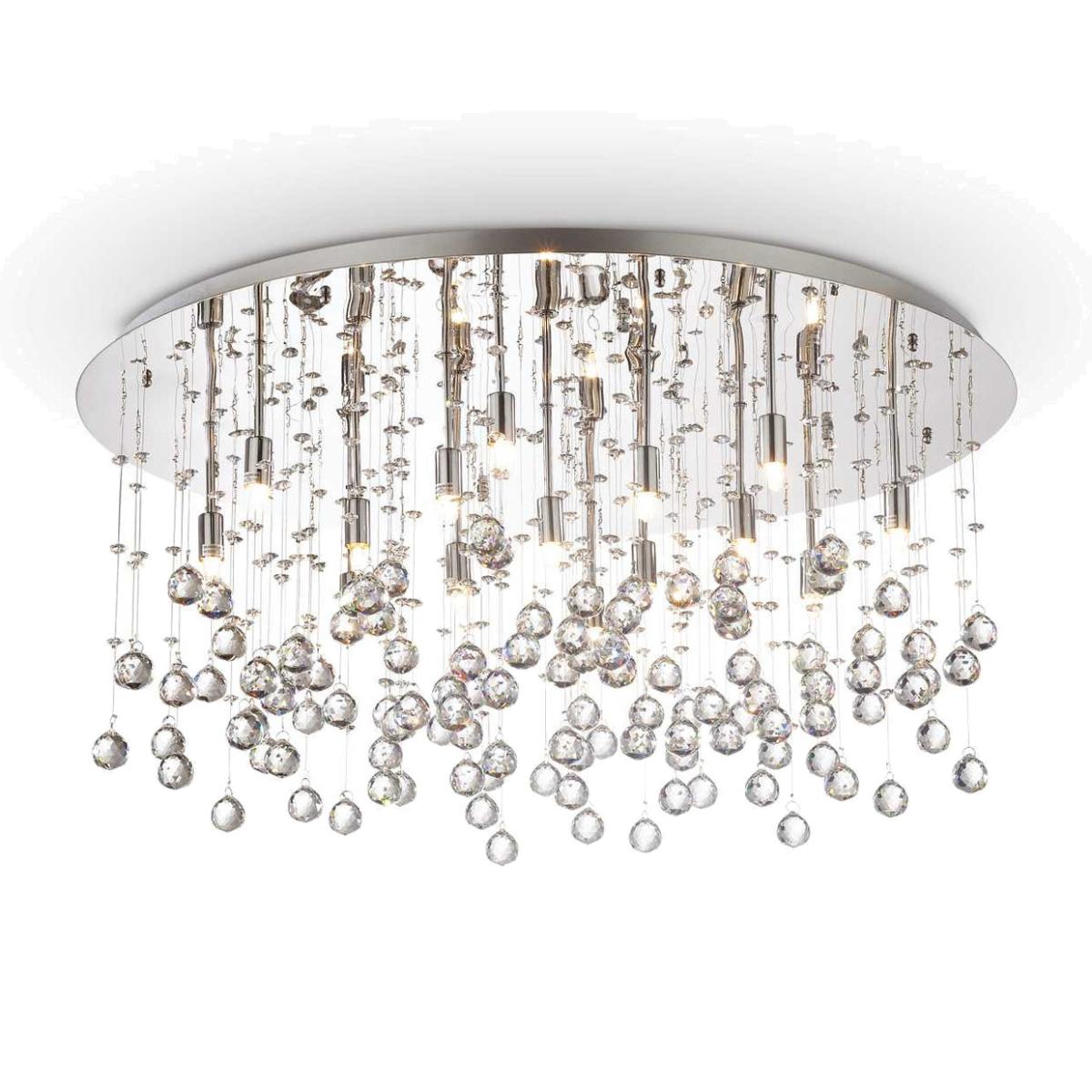 Moonlight 15 Light Semi Flush Ceiling Pendant - Chrome