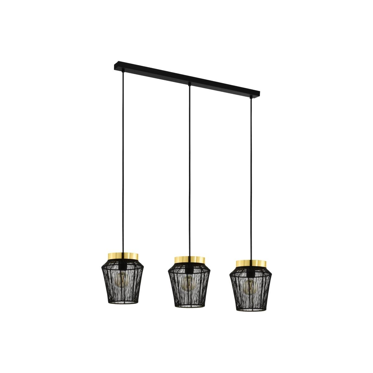 EGLO Escandidos BlackGold 3-light Pendant - Black, Brass – image 1