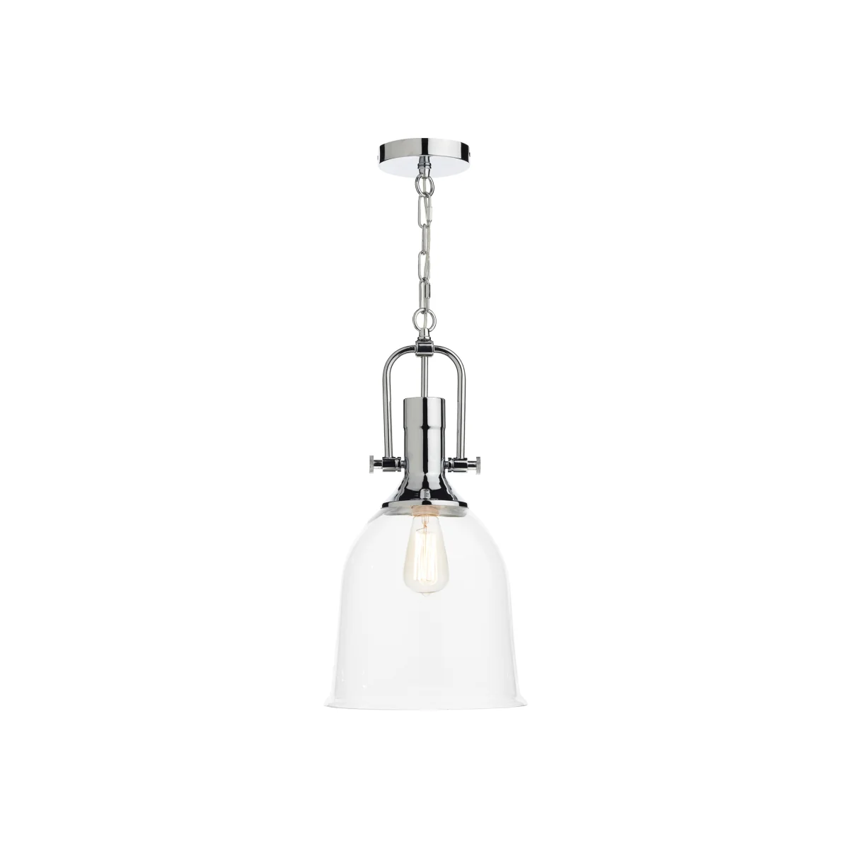 Nolan 1 Light Pendant Polished Chrome Clear Glass – image 1