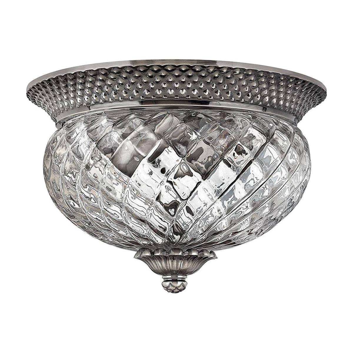 Plantation 2 Light Small Semi Flush Ceiling Light Polished Antique Nickel - Polished Antique Nickel